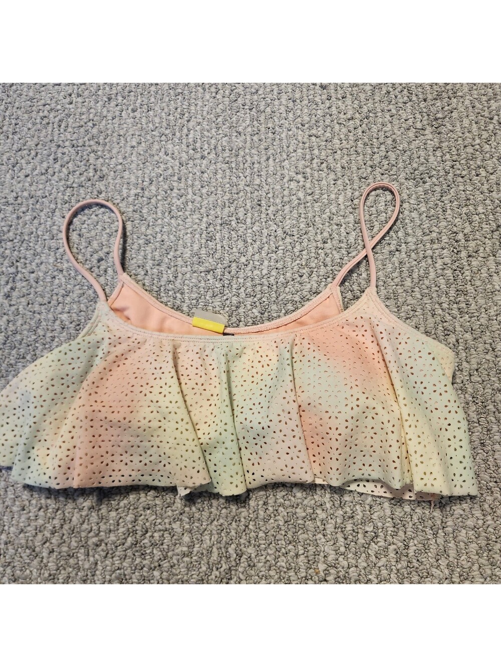 La Hearts Pink Eyelet Bikini Top Size Large